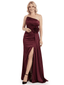 Chicsew Unique Strapless Side Slit Ruched Silky Satin Mother Of The Groom Dress