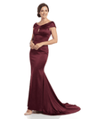 Chicsew Classy Off The Shoulder Satin Mermaid Evening Gown For Mother Of The Bride