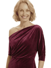 Chicsew Sophisticated Asymmetrical Neckline Velvet Half Sleeves Maxi Mother Of The Groom Dress