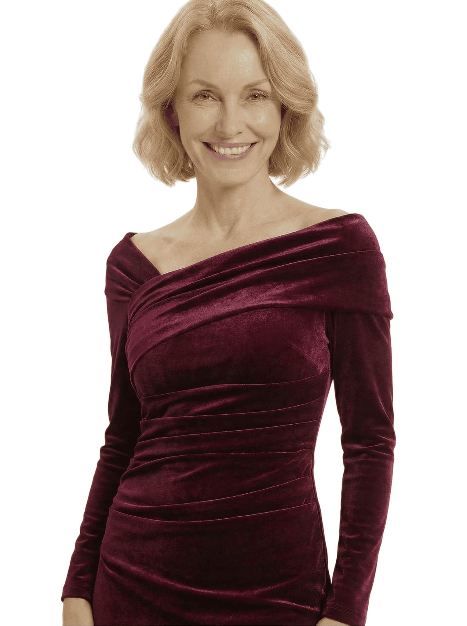 Chicsew Luxury Velvet Long Sleeves Mermaid Mother Of The Bride Gown