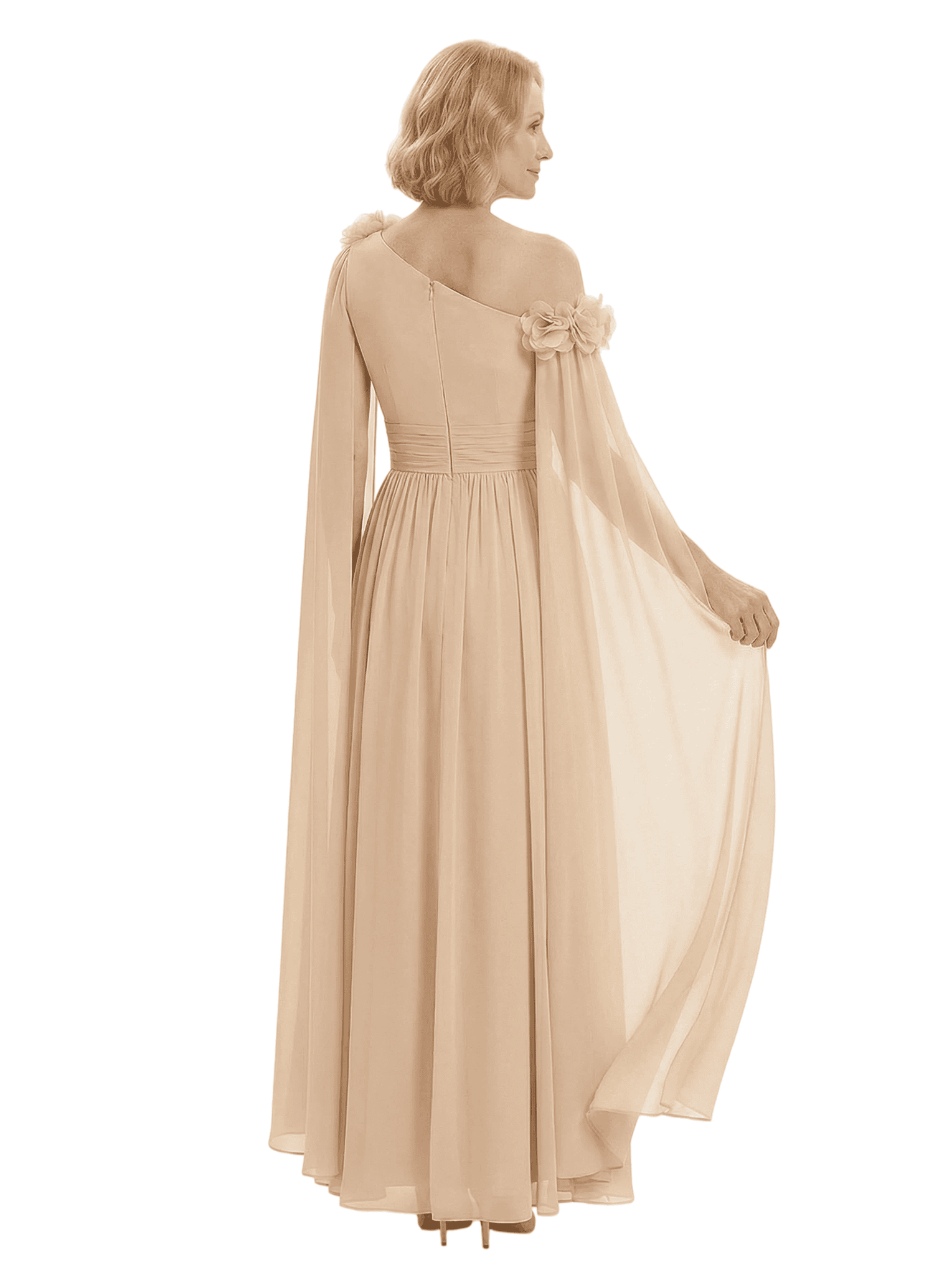 Chicsew Stylish Modern Long Sleeves Mother of The Bride A-Line Chiffon