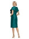Chicsew Elegant Cape Sleeves Bow Knot Satin Sheath Mother Of The Bride Dress