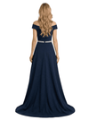 Chicsew Elegant V-Neck Sleeveless High-Low A-Line Mother Of The Brides Dress With Beaded Belt