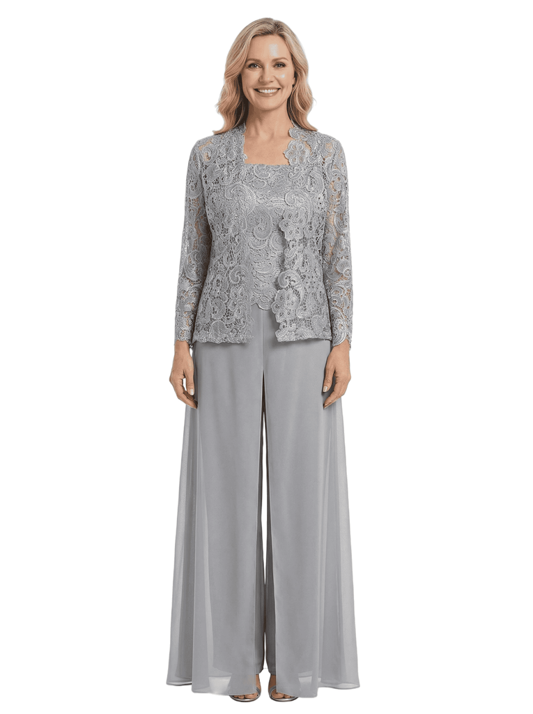 ChicSew Unique Mother Of The Bride Dresses With Lace Jacket PantSuits Formal Gown
