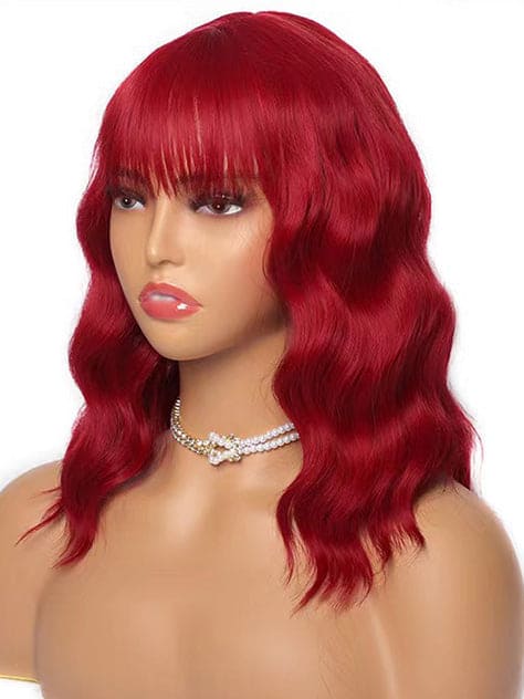 Wavy Wig With Air Bangs Women's Short Bob colourful Wigs