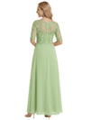 Classy V-Neck Half Sleeve Chiffon Gown With Lace Mother of The Bride Dresses