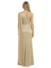 Elegant One Shoulder Side Slit Sleeveless Satin Mother of The Groom Dress