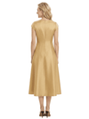 Chicsew Elegant Cap Sleeves Tea-Length Satin A-Line Mother of The Bride Dresses