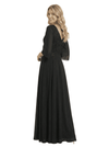Chicsew Elegant V-Neck 3/4 Sleeves A-Line Lace Appliques Chiffon Mother Of The Bride Dress