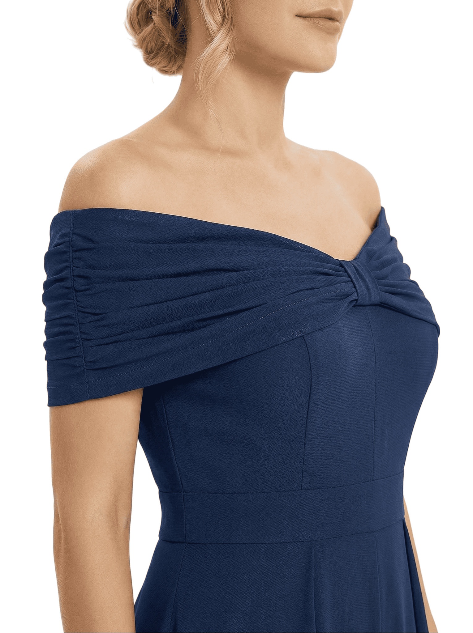 Chicsew Mother of Bride Pantsuit Overskirt Modern Knot Detail Chiffon Wide Leg Gown Fancy Overlay