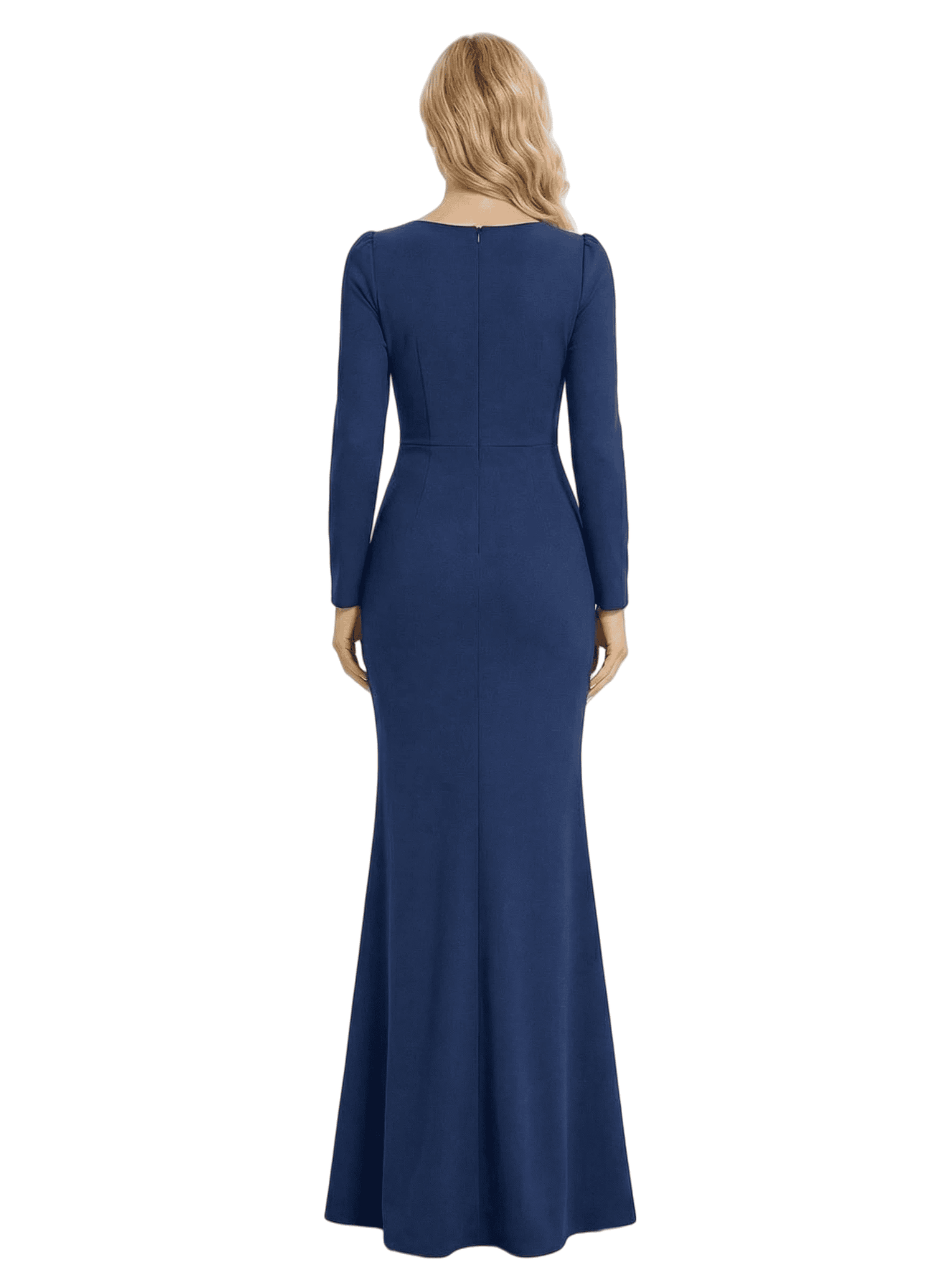 Chicsew Fancy Jersey Scoop Long Sleeves Mermaid Mother Of The Bride Gown