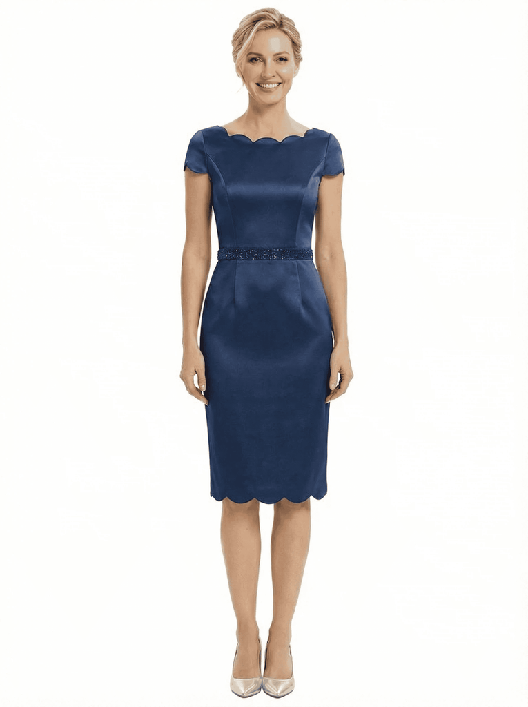 Chicsew Pretty Scoop Knee-Length Sheath Cap Sleeves Mother Of The Bride Dress