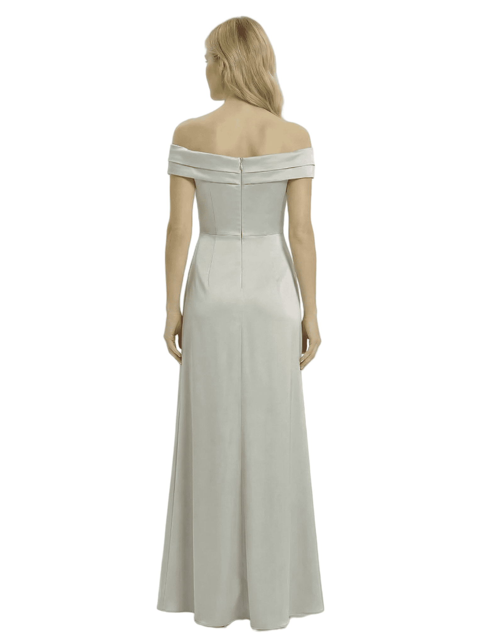 Chicsew Off The Shoulder Mother Of The Groom Dresses Side Slit Satin Ruched A-Line Gown