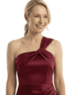 Chicsew One Shoulder Mother Of The Bride Dresses Ruffle Silky Satin Sheath Ankle-Length Gowns