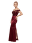 Chicsew Unique Mermaid Satin Mother Of The Groom Off Shoulder Sequin Top Formal Back Slit Gown
