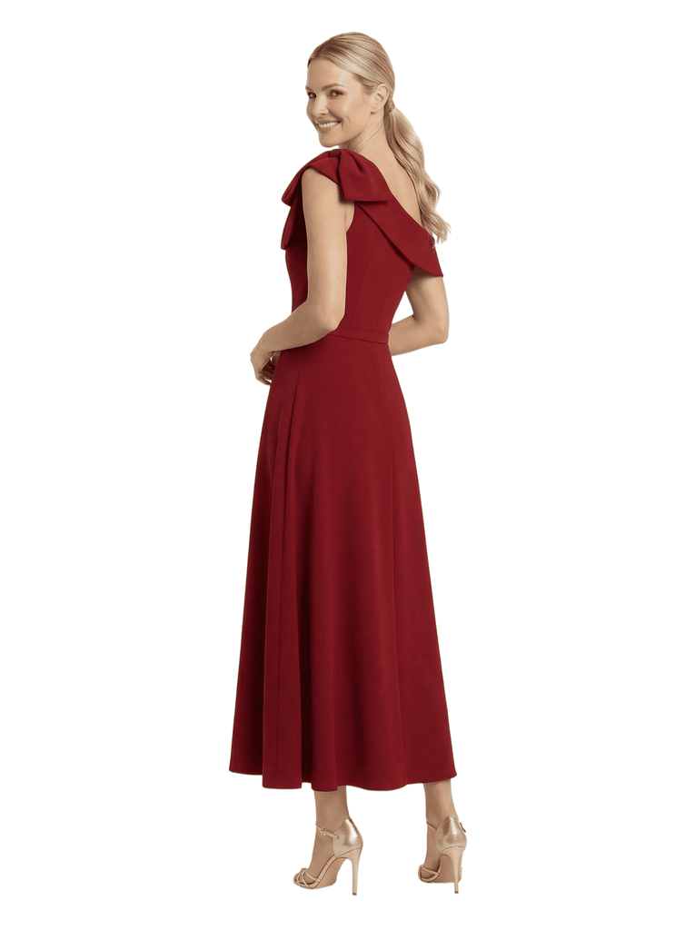 Chicsew Modern One Shoulder Bow Knot Tea-Length A-Line Mother Of The Bride Dresses