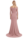 Chicsew Chiffon V-Neck Tulle Sleeves Mermaid Mother Of The Bride Dresses Formal Evening Gowns