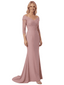 Chicsew Chiffon V-Neck Tulle Sleeves Mermaid Mother Of The Bride Dresses Formal Evening Gowns