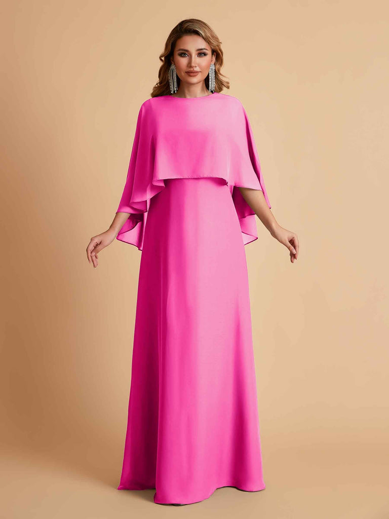 Elegant Chiffon Bat Sleeves A-line Mother of the Brides Dresses UK Online