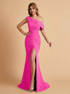 Elegant Chiffon Off The Shoulder Asymmetric Mermaid Mother of the Brides Dresses UK