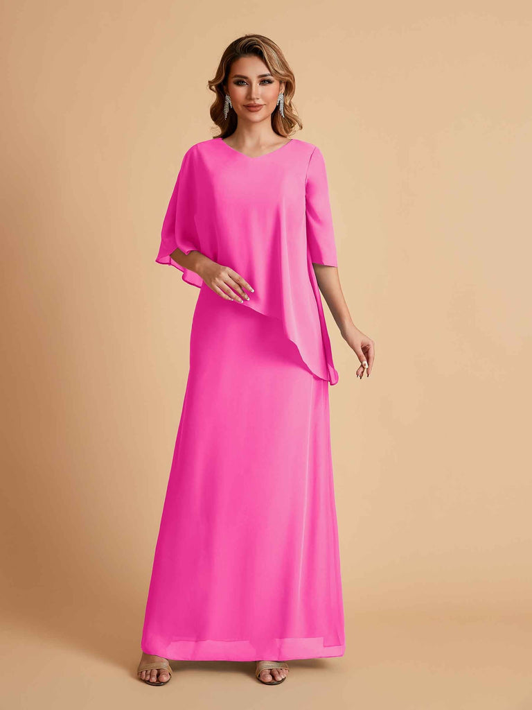 Elegant A-line Chiffon V-neck Mother of the Brides Dresses and Jacket