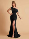 Elegant Chiffon Off The Shoulder Asymmetric Mermaid Mother of the Brides Dresses UK