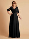 Elegant Chiffon Half Sleeves V-Neck Mother of the Brides Dresses UK Online