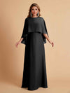 Elegant Chiffon Bat Sleeves A-line Mother of the Brides Dresses UK Online