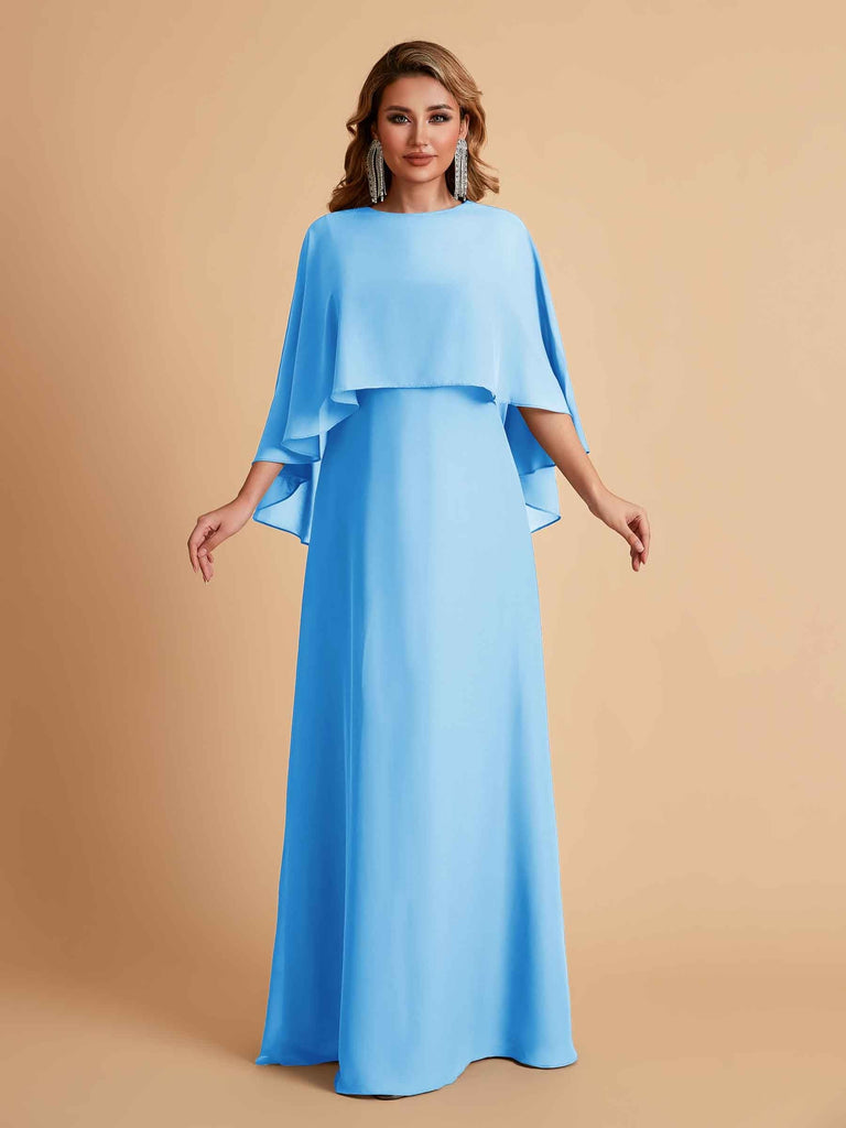 Elegant Chiffon Bat Sleeves A-line Mother of the Brides Dresses UK Online