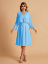 Elegant A-line Chiffon Jewel Lace Short Mother of the Brides Dresses Uk and Jacket