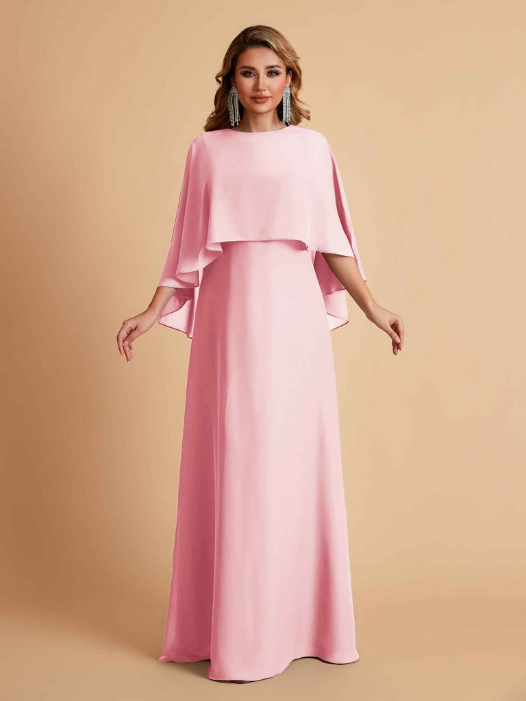 Elegant Chiffon Bat Sleeves A-line Mother of the Brides Dresses UK Online