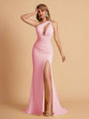 Sexy Mermaid One Shoulder Key Hole Long Bridesmaid Dresses Uk Slit