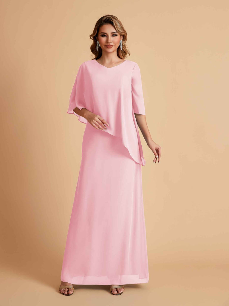Elegant A-line Chiffon V-neck Mother of the Brides Dresses and Jacket