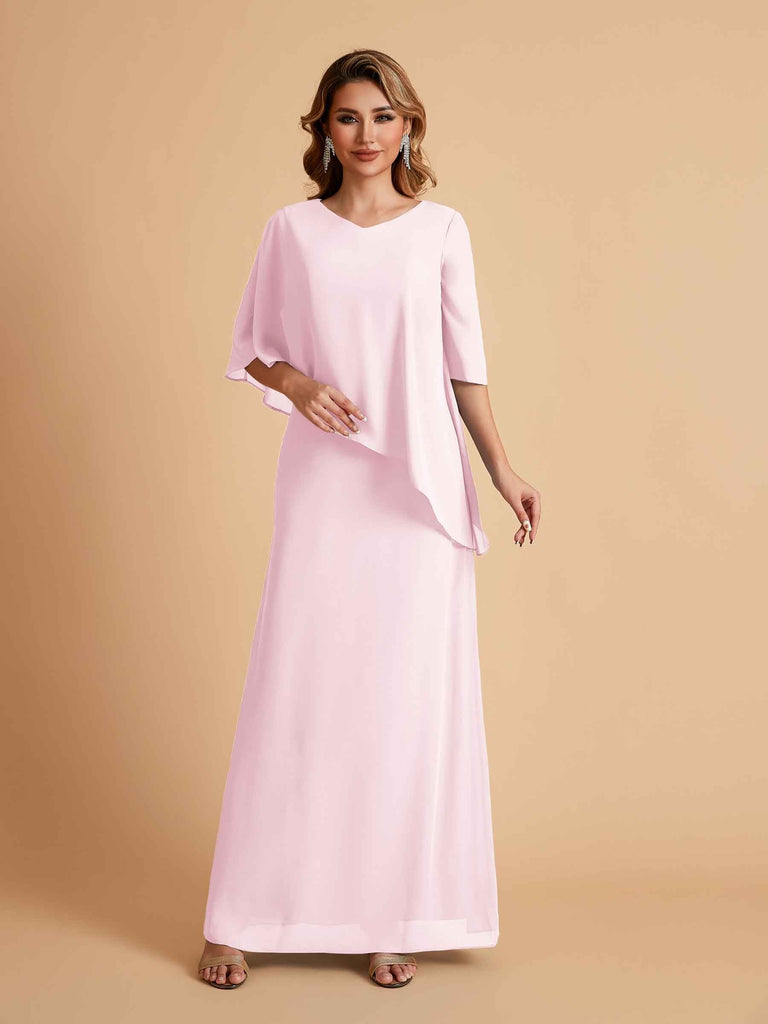 Elegant A-line Chiffon V-neck Mother of the Brides Dresses and Jacket