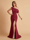 Elegant Chiffon Off The Shoulder Asymmetric Mermaid Mother of the Brides Dresses UK
