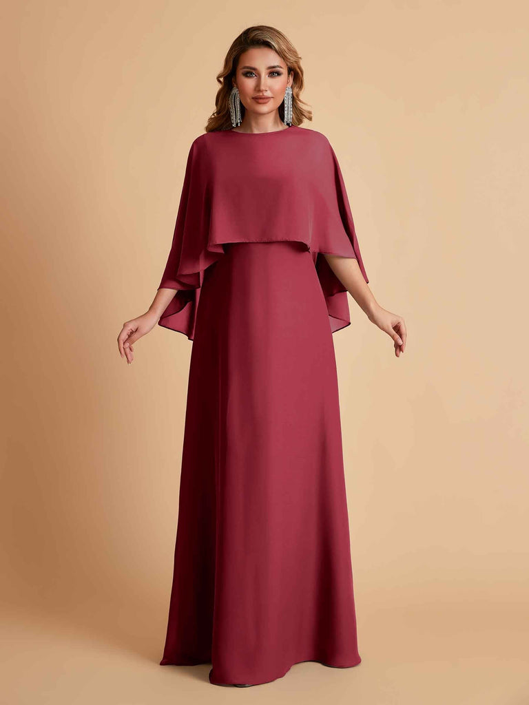 Elegant Chiffon Bat Sleeves A-line Mother of the Brides Dresses UK Online