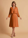 Elegant A-line Chiffon Jewel Lace Short Mother of the Brides Dresses Uk and Jacket