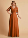 Elegant Chiffon Half Sleeves V-Neck Mother of the Brides Dresses UK Online