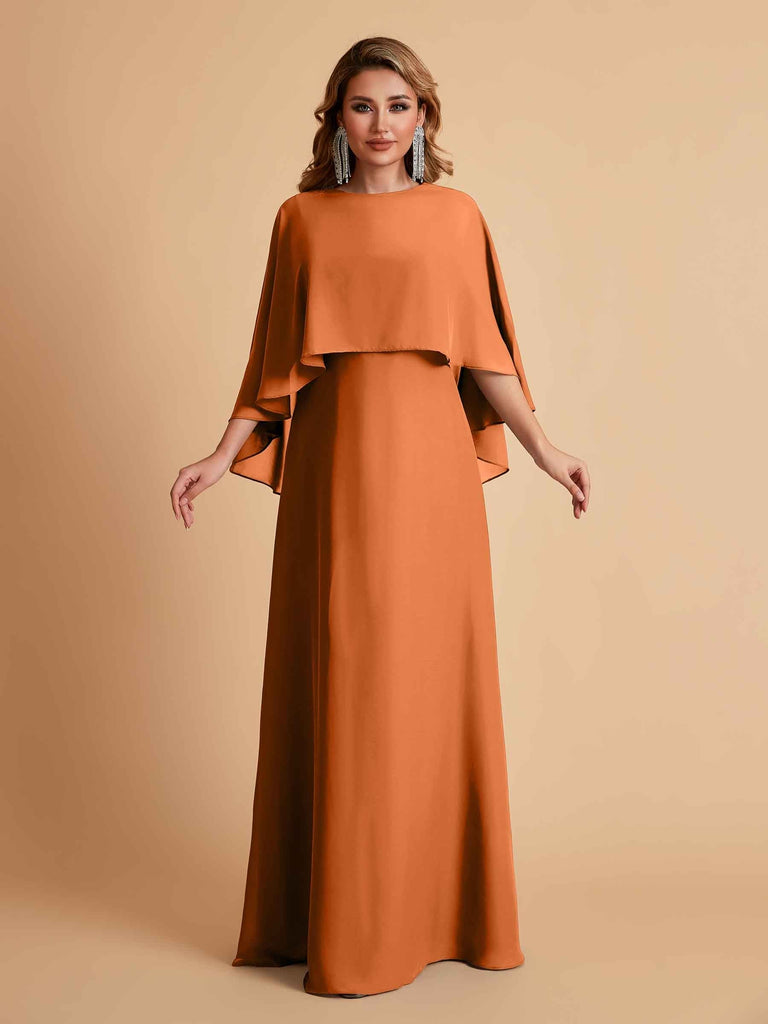 Elegant Chiffon Bat Sleeves A-line Mother of the Brides Dresses UK Online