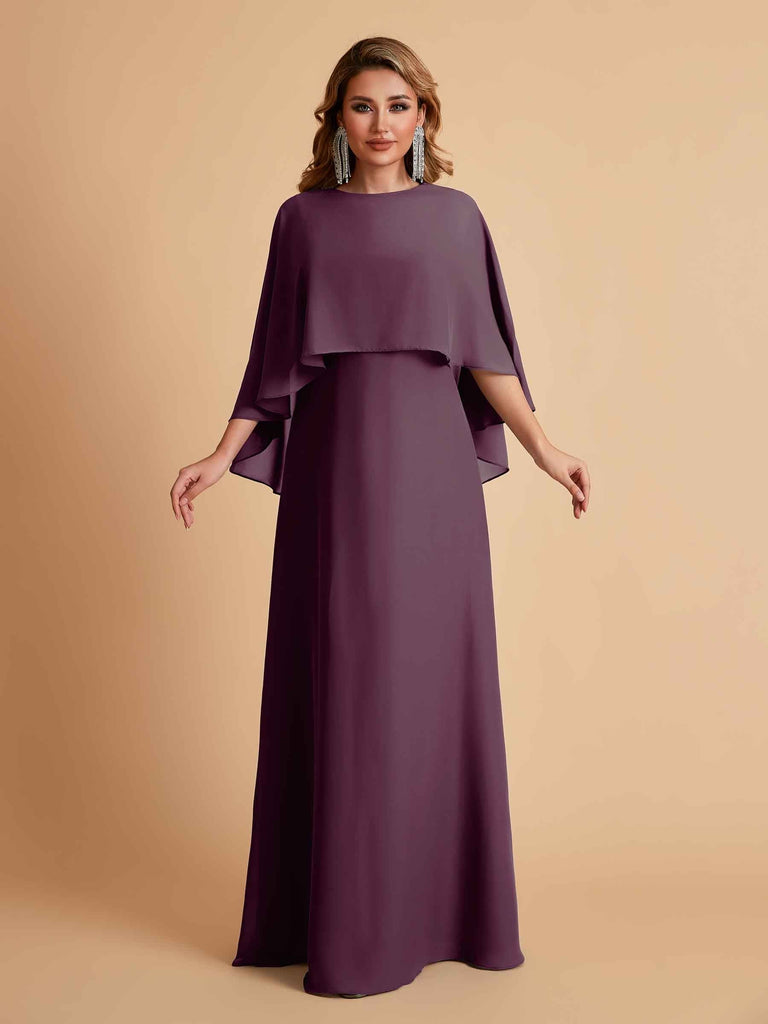 Elegant Chiffon Bat Sleeves A-line Mother of the Brides Dresses UK Online