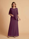 Elegant A-line Chiffon V-neck Mother of the Brides Dresses and Jacket