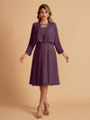 Elegant A-line Chiffon Jewel Lace Short Mother of the Brides Dresses Uk and Jacket