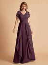 Chiffon Short Sleeves V-neck Lace Mother of the Brides Dresses UK