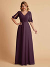 Elegant Chiffon Half Sleeves V-Neck Mother of the Brides Dresses UK Online