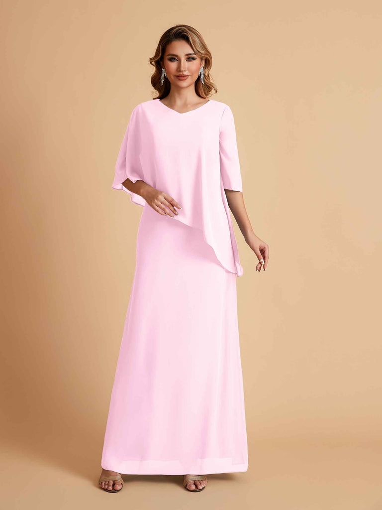 Elegant A-line Chiffon V-neck Mother of the Brides Dresses and Jacket