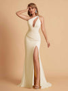 Sexy Mermaid One Shoulder Key Hole Long Bridesmaid Dresses Uk Slit