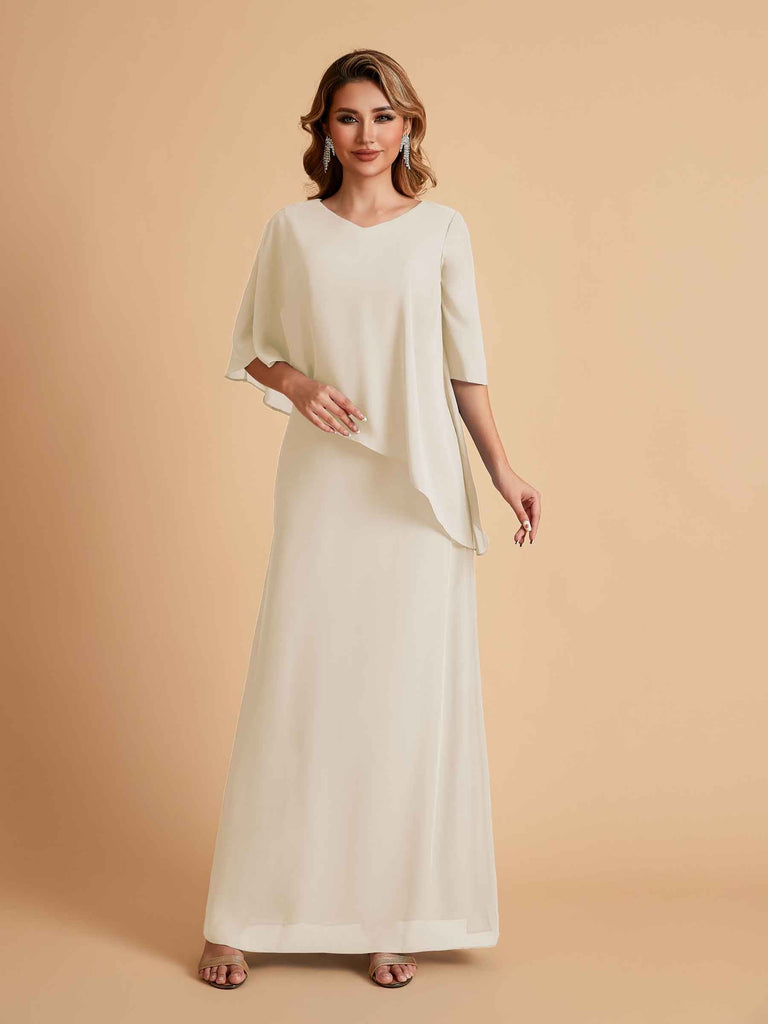 Elegant A-line Chiffon V-neck Mother of the Brides Dresses and Jacket