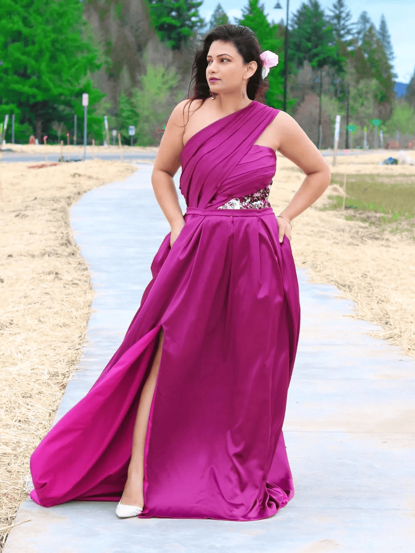 Sexy Side Slit One Shoulder Soft Satin Long Bridesmaid Dresses Online