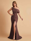 Elegant Chiffon Off The Shoulder Asymmetric Mermaid Mother of the Brides Dresses UK