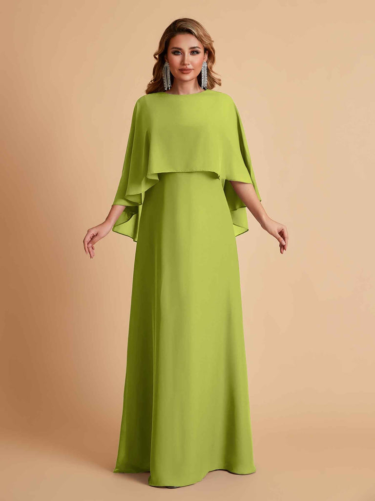 Elegant Chiffon Bat Sleeves A-line Mother of the Brides Dresses UK Online